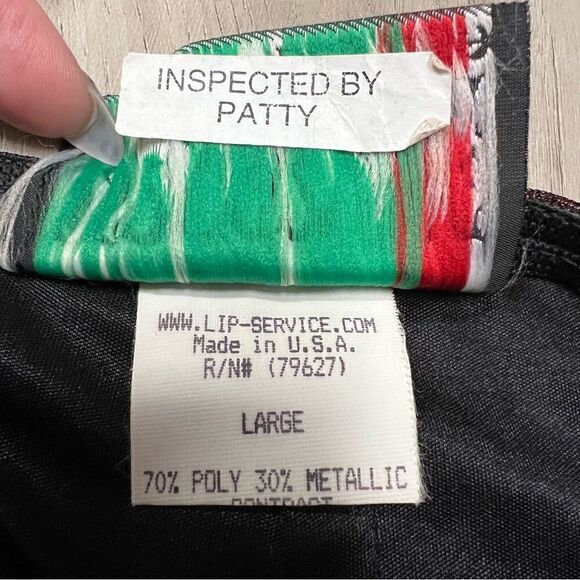 Lip Service miniskirt size L. Sheer red sparkly snakeskin print. Vintage - Picture 12 of 13